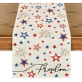 thumbnail image 1 of Patriotic Freedom Stars Table Runner, Veterans Day Memorial Day Holiday Kitchen Dining Table Decor for Indoor Outdoor Home Party Decoration 13 x 90 Inch, 1 of 6