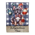 thumbnail image 1 of Patriotic French Bulldog 4th of July Independence Paws Cozy Fleece Blanket Dog Lover Gifts Warm Soft Throw Blanket - 02010, 1 of 5