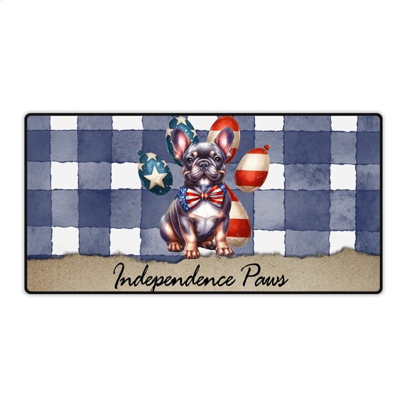 Patriotic French Bulldog 4th of July Independence Paws Desk Mat Full Keyboard Mouse Pad Dog Lover Gifts Large Mousepad - 02010