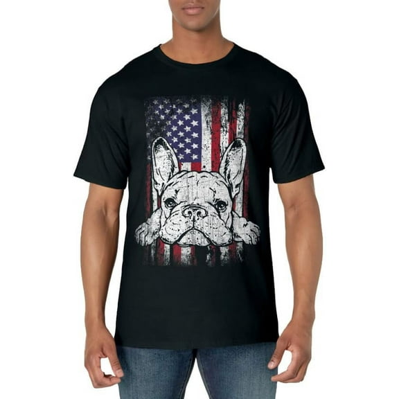 Patriotic French Bulldog American Flag Dog T-Shirt