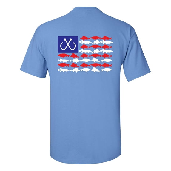 Patriotic Freshwater Fish American Flag USA Fresh Water Fishing Outdoors Men's Short Sleeve T-shirt-Carolina-medium