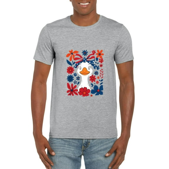 Patriotic Funny Goose America Happy 4th Of July Coquette T-Shirt, for men & women, up to size 5XL