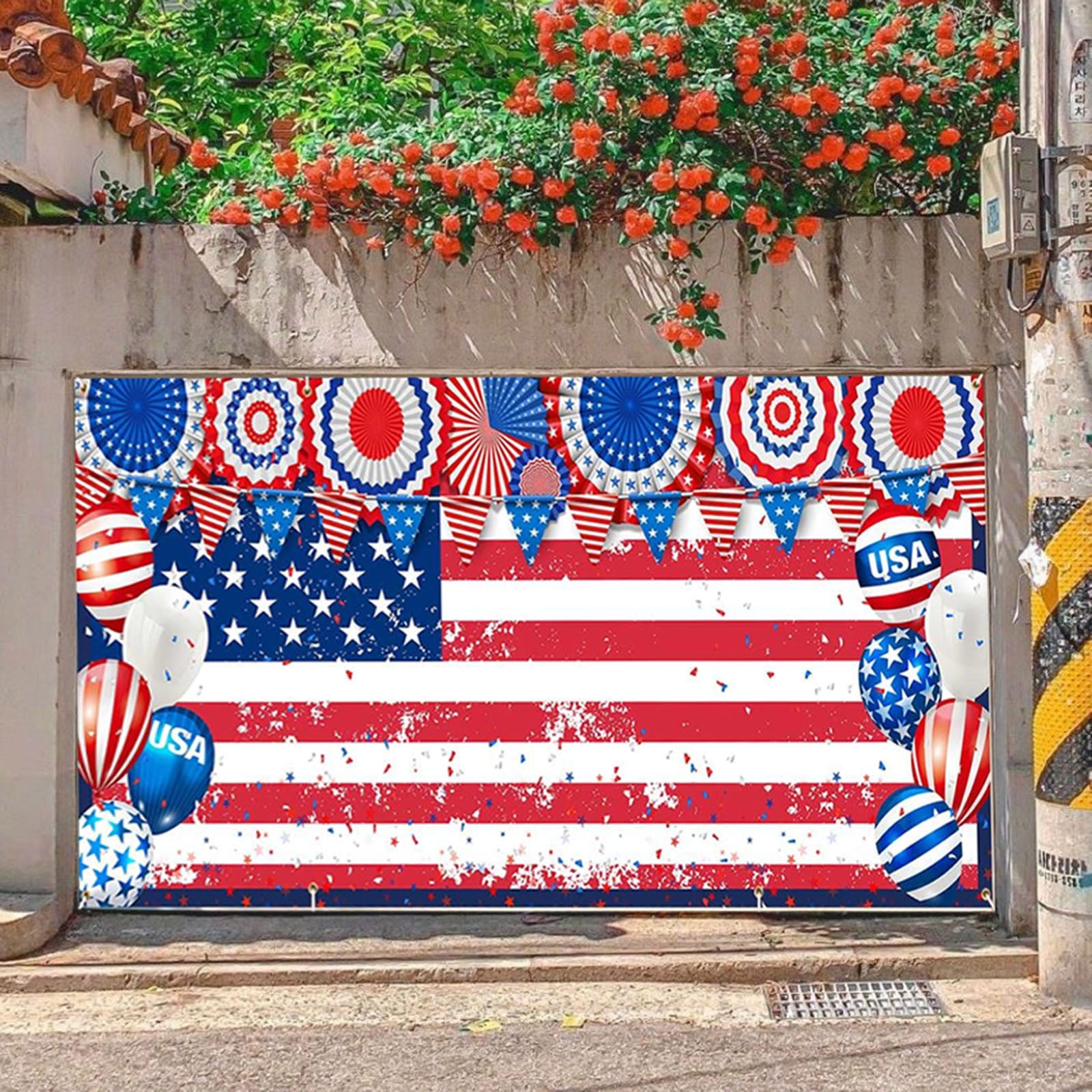 Patriotic Garage Door Banner - Happy 4th of July Decorations, American ...