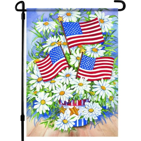 Patriotic Garden Flag - 12.5 x 18 Inch Double-Sided Printing American Flag Garden Flag - Premium Seasonal Welcome Banner and Outdoor Decor for House Porch, Lawn, Yard - Suits Standard Stands