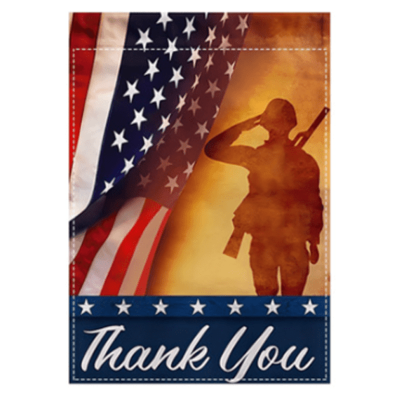 Patriotic Garden Flag Independence Day 4th of July Thank You Veterans Double Sided Polyester Yard Banner with Blackout Layer for Outdoor Lawn Garden Decor Garden Decor 250th Anniversary Flag Yard