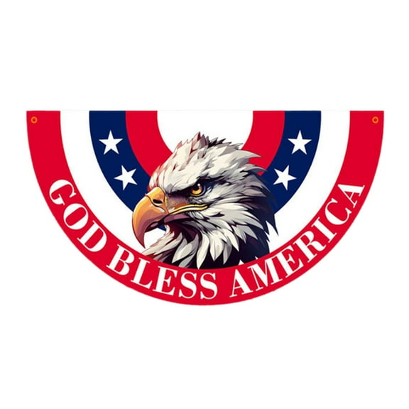 4th of July Decorations, 1.5 x 3 FT American Flag Banner, Patriotic Bunting US Half Fan Flag for Fourth of July Independence Day Memorial Day Home Yard Outdoor Decor