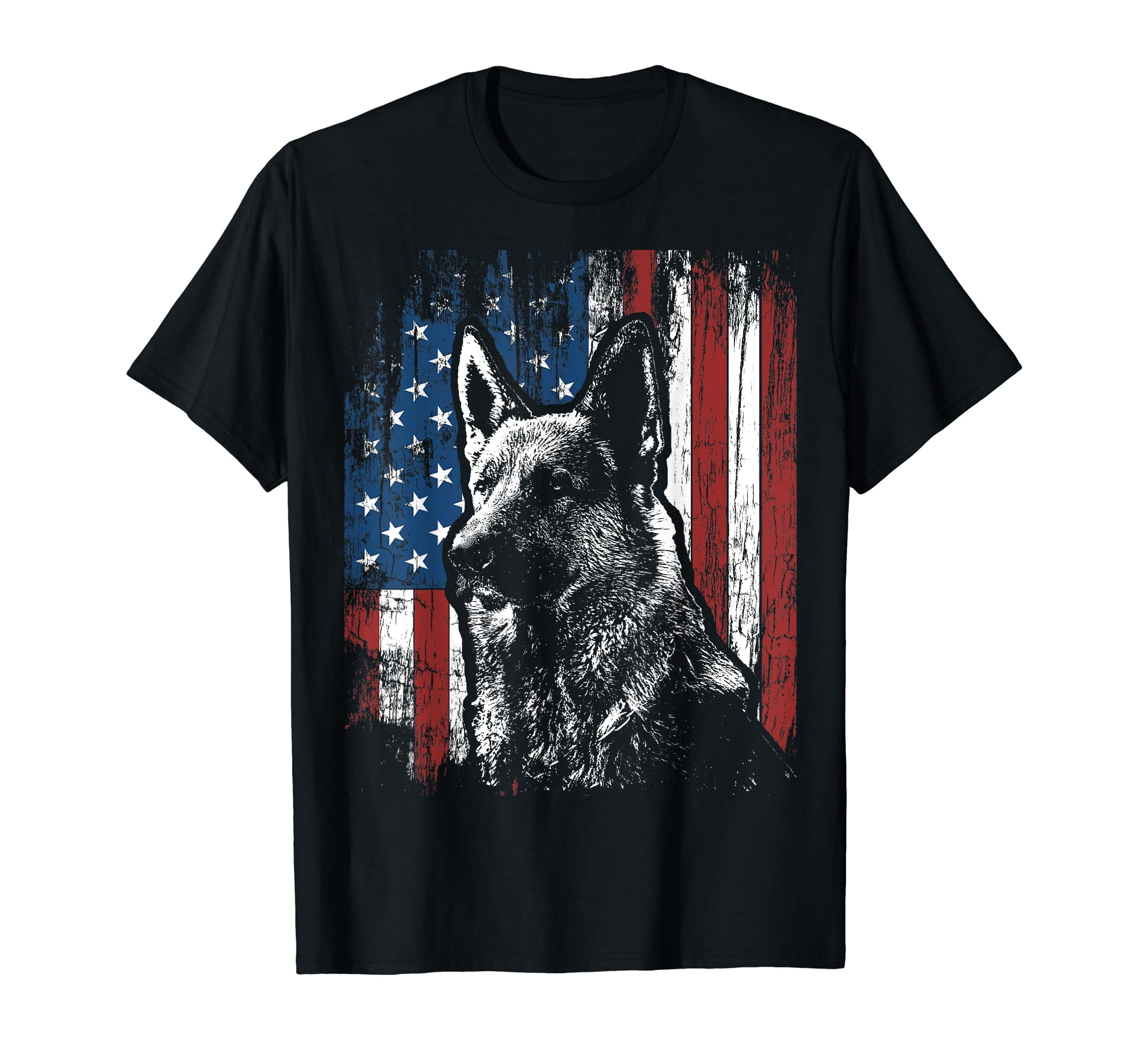 Patriotic German Shepherd American Flag Dog Gift Men Women T-Shirt ...