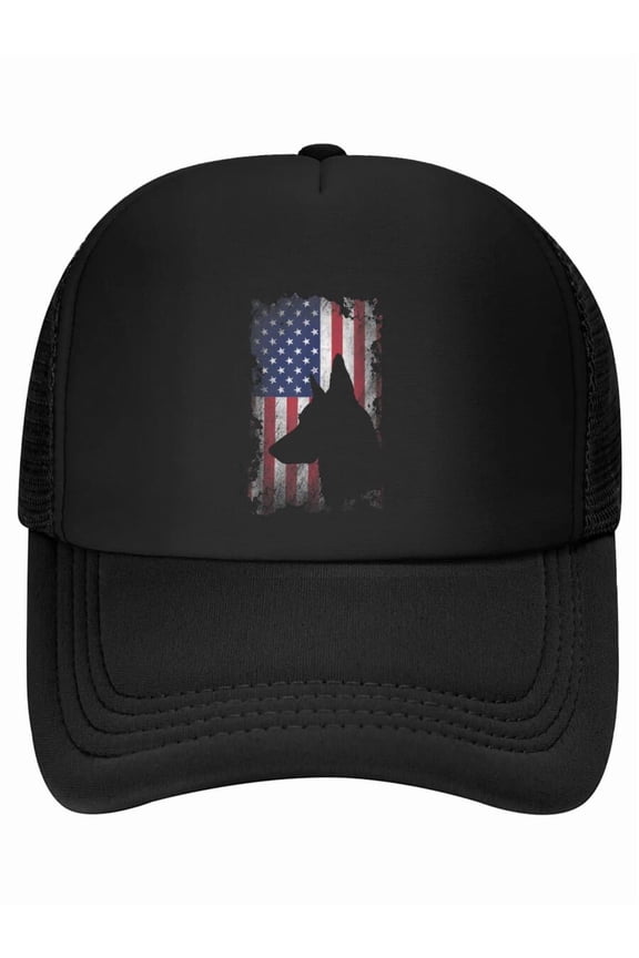 Patriotic German Shepherd American Flag USA Dog Lover Baseball Cap