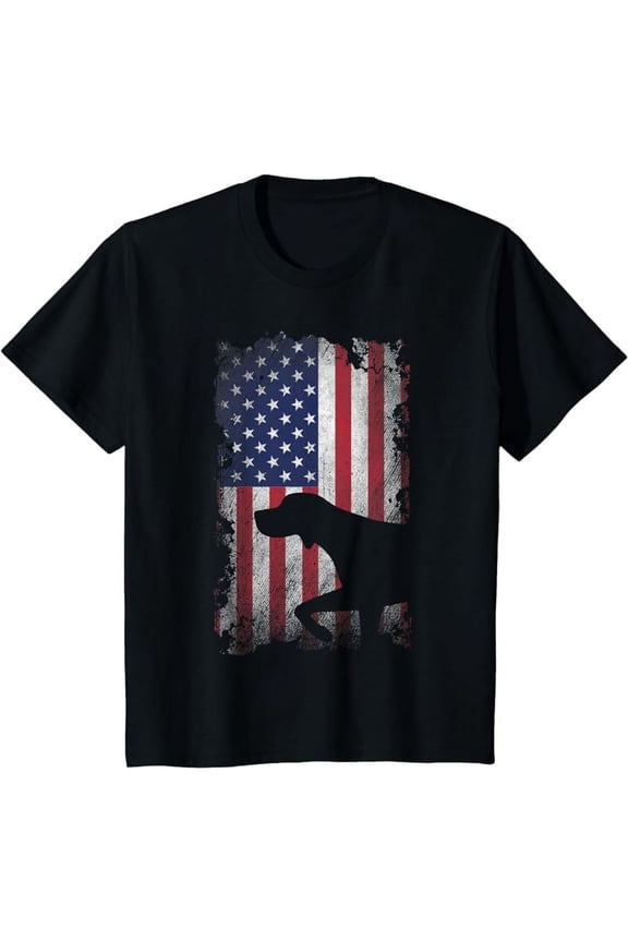 Patriotic German Shorthaired Pointer American Flag GSP Dog T-Shirt