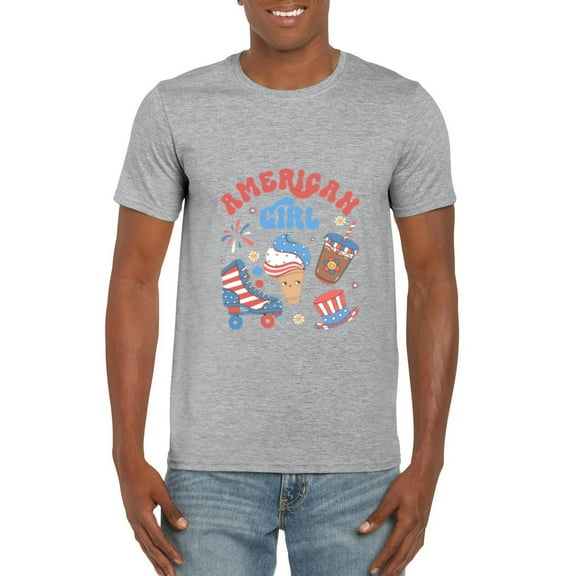 Patriotic Girl 4th Of July Celebration Design USA Cute T-Shirt, for men & women, up to size 5XL
