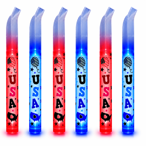 Patriotic Glow Whistle Necklace - 6 Pieces