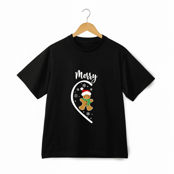 Merry Christmas Gingerbread Couple Pajama Matching Festive Unisex T-Shirt, up to size 5XL