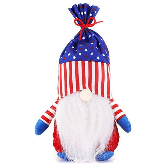 Patriotic Gnome Doll - Red Plush Faceless Ornament, 27x8cm Independence Day Decoration for Home, Office, or Party Centerpiece