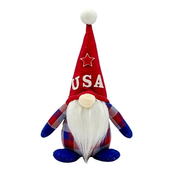 Patriotic Gnome Figure, 4th of July Decorations Bearded Faceless Tabletop Decor for Mantel Shelf