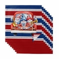 thumbnail image 1 of Patriotic Gnomes Cloth Napkins, Independence Freedom Blue Red Striped Washable and Reusable Dinner Napkins Set of 8, Table Napkin for Kitchen Party Birthday Wedding Hotel Housewarming 20"x20", 1 of 9