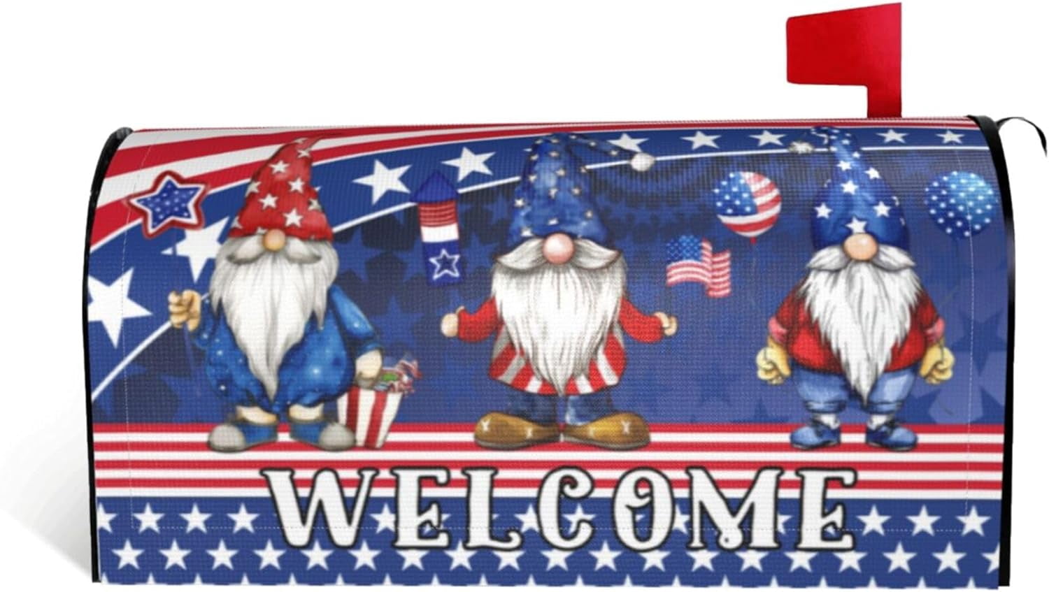 Patriotic Gnomes Magnetic Mailbox Cover Standard Size 18 X 21 Inch ...
