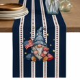 thumbnail image 1 of Patriotic Gnomes Table Runner 70 Inches, Independence 250 Memorial Navy Striped Bed Runner Dresser Scarves Tabletop for Indoor Outdoor Parties/Ceremony/Banquet, 13" x 70", 1 of 9