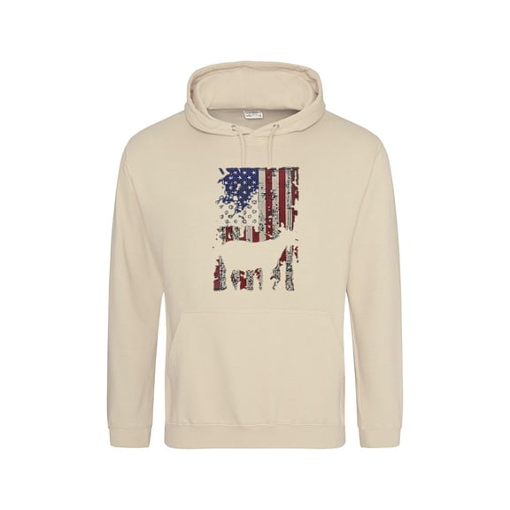 Patriotic Goat 4th July USA, Animal, Farm, Independence Day, Graphic Design Hoodie Unisex, up to 5XL