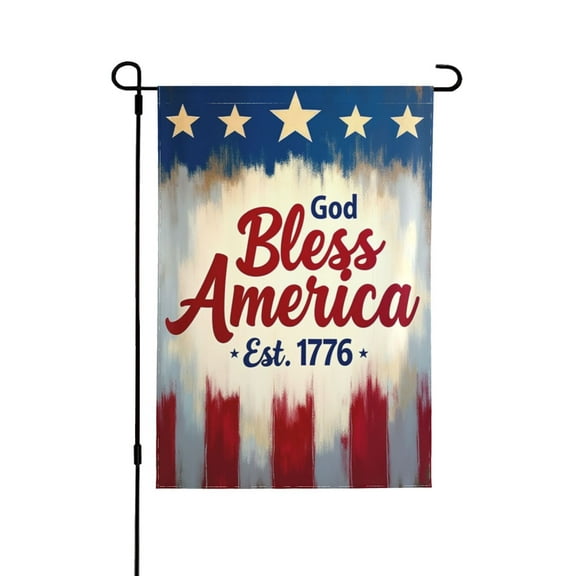 Patriotic God Bless America Garden Flag 12x18 Inch Double Sided American Flag Yard Flag Outdoor Decor For House Yard Porch I