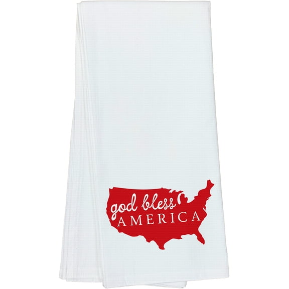 Patriotic God Bless America Home Gift Idea For Friends, Family, and Coworkers - DishTowel, 16x25