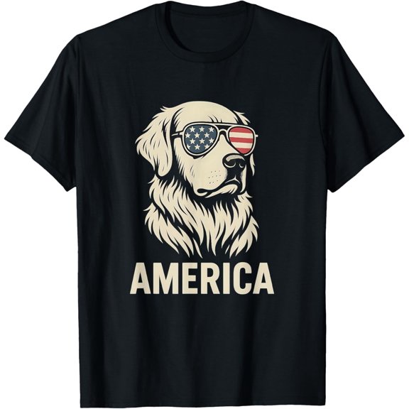 Patriotic Golden Retriever America 4th of July T-Shirt