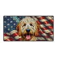 thumbnail image 1 of Patriotic Goldendoodle Stained Glass Portrait American Flag Desk Mat Full Keyboard Mouse Pad Doodle Dog Lover Gifts Idea Large Mousepad - 01010, 1 of 5