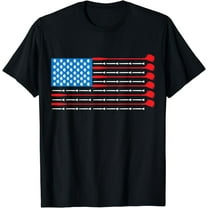 Patriotic Golf Shirt - USA Flag Golf Clubs & Golf Balls Tee