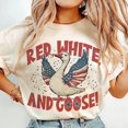 thumbnail image 1 of Patriotic Goose, 4th Goose Tshirt, Retro 4th of July, America Coquette, Funny July 4th, 1 of 2