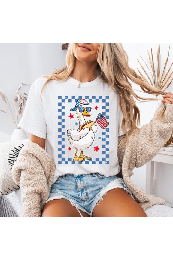 Patriotic Goose Shirt, Memorial Day Shirt, Funny Goose Shirt, American Flag Shirt, Fourth Of July Gifts, Red White and Blue