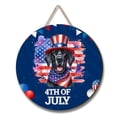thumbnail image 1 of Patriotic Great Dane Celebrates 4th of July Round Wood Sign Danes Dog Lover Gifts Hanging Wall Home Decor - 02009, 1 of 5