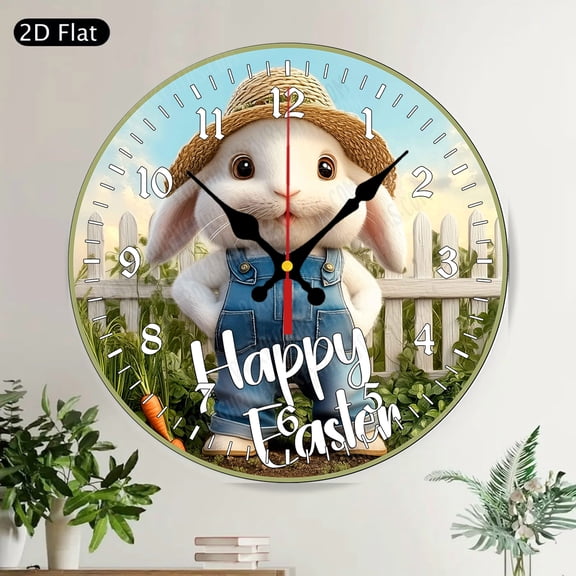 Patriotic Green Tractor Welcome Round Wall Clock Farmhouse Country Decor