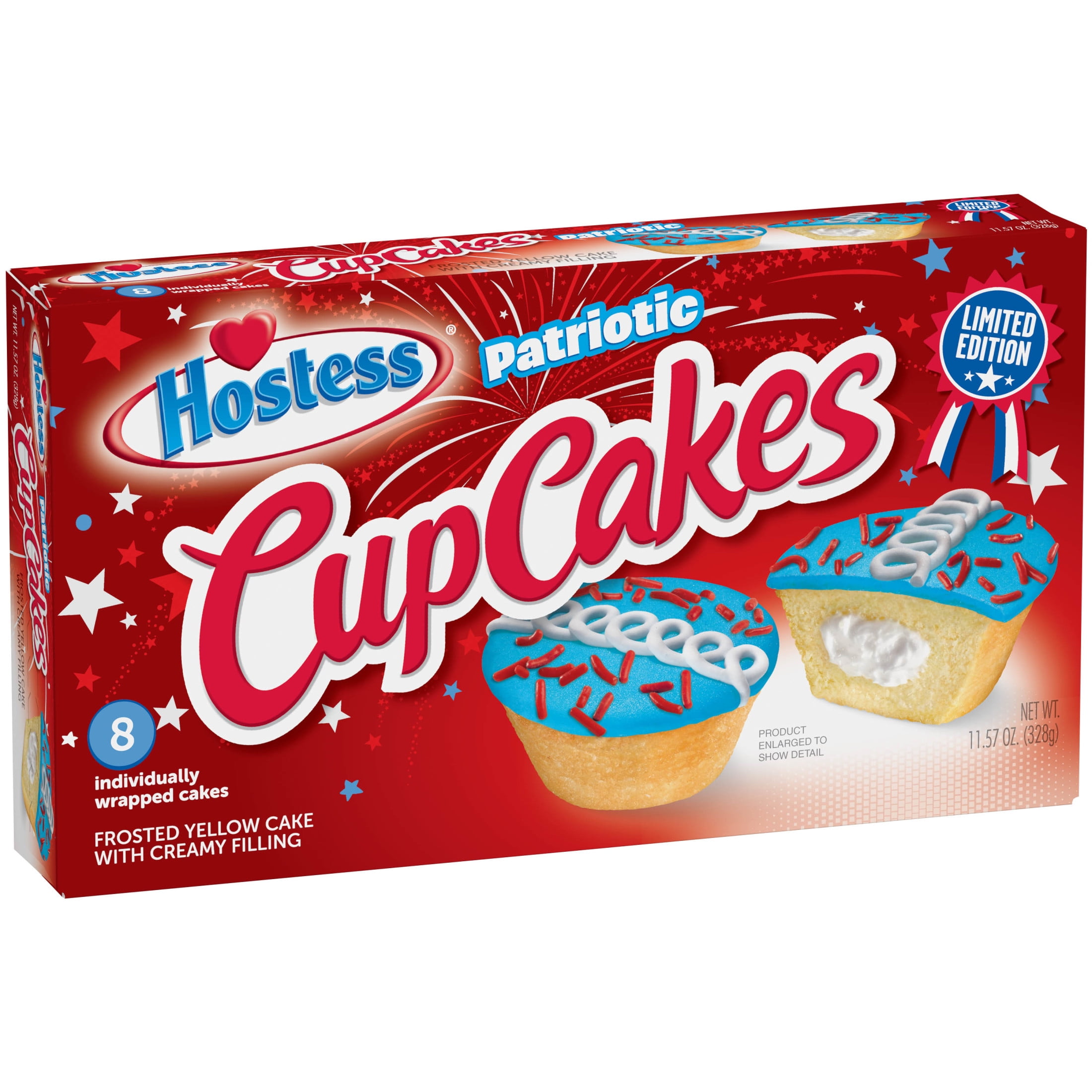 Patriotic HOSTESS Red, White & Blue CupCakes