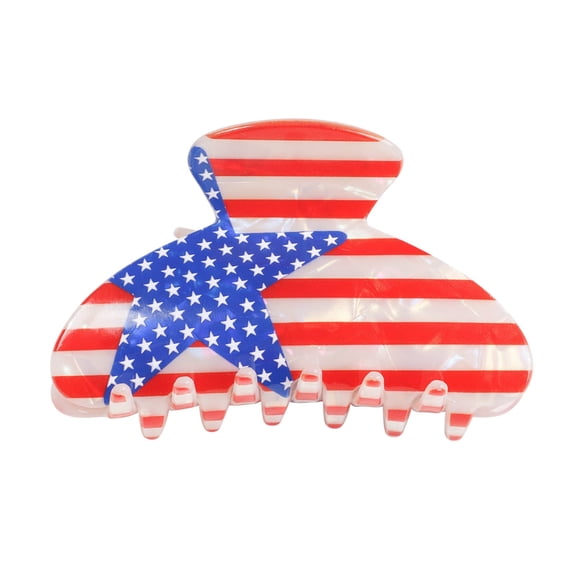 Patriotic Hair Barrettes with Flag Design Hair Clips for Women and Girls