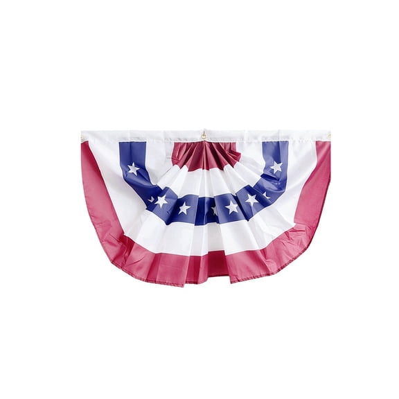 Patriotic Half Fan Flag Decoration Red White Blue Folding Fan Banner for Memorial Day and Independence Day Party Wall Porch Decoration