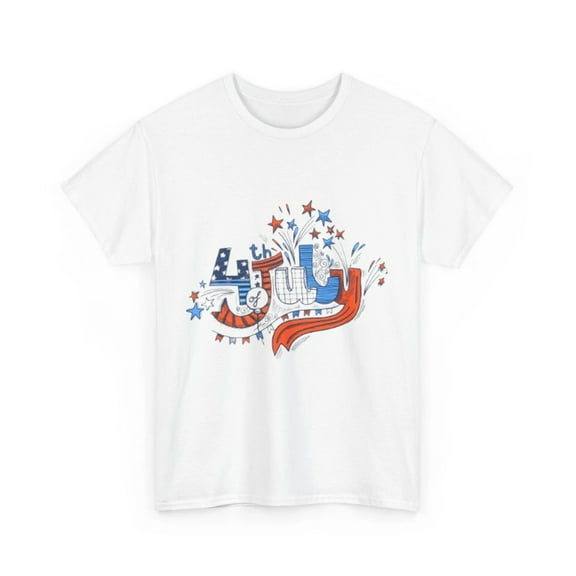 Patriotic Hand-Drawn 4th of July Tee – American Flag Independence Day Shirt