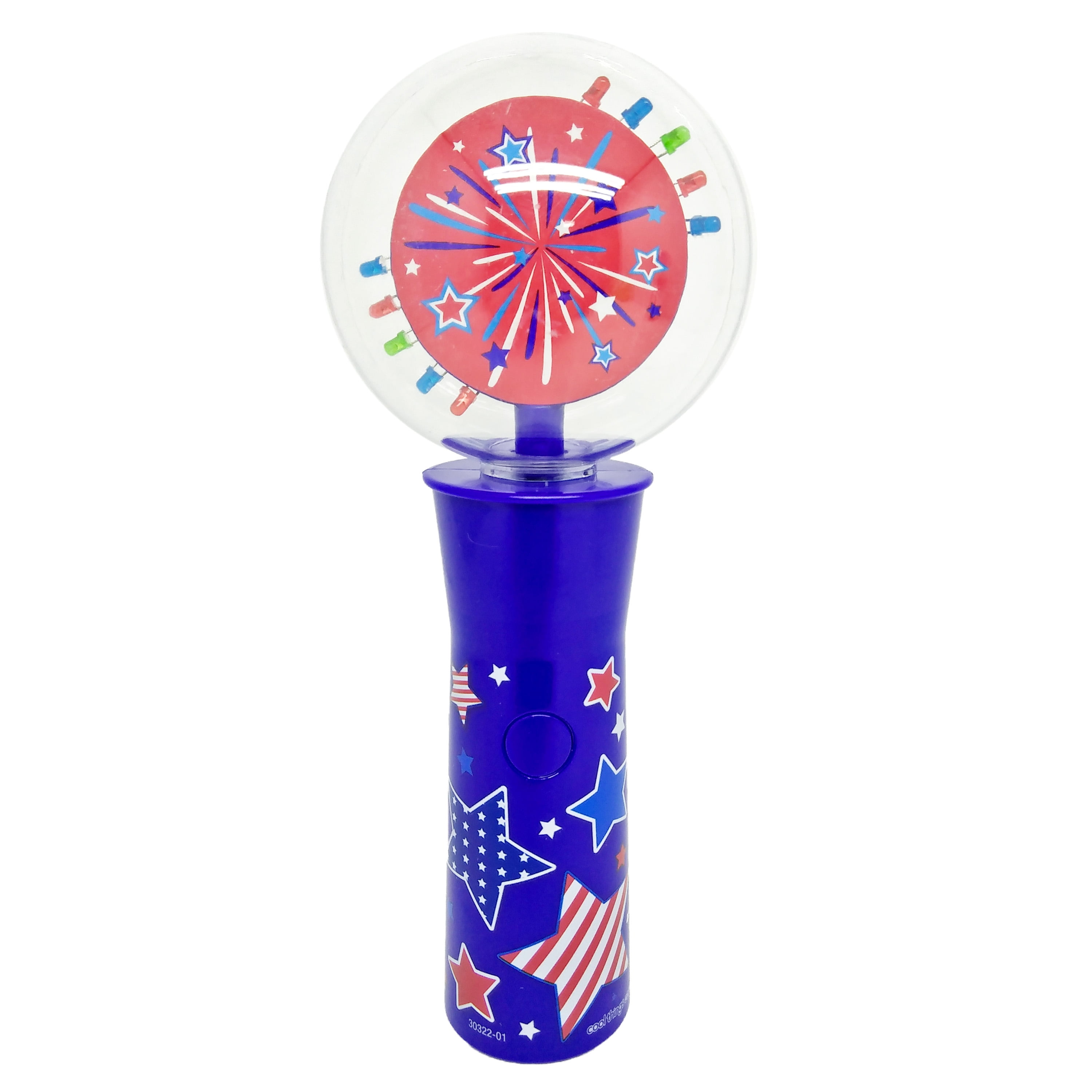 Patriotic Handheld Light Up Jumbo Globe Spinner Blue, Way To Celebrate