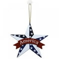 thumbnail image 1 of Patriotic Hanging Sign, Americana Flag Star-Shaped Wall Decor July of 4th Independence Day Memorial Day Hanging Decoration for Indoor Outdoor, 1 of 5