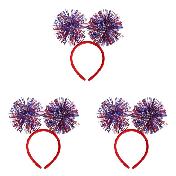 Patriotic Headband for 4th of July - Independence Day Hair Accessories with Themed Design, Holiday Party Favors and Supplies for Memorial Day and Patriotic Celebrations, C, 9.45 Inch, 3 PCS