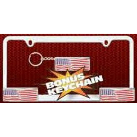 Patriotic Heavy Duty Die-Cast Zinc License Frame. Free Screw Caps Included