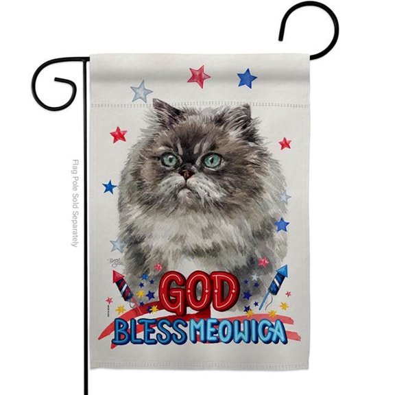 Patriotic Himalayan Animals Cat 13 x 18.5 in. Double-Sided Decorative Vertical Garden Flags for House Decoration Banner Yard Gift