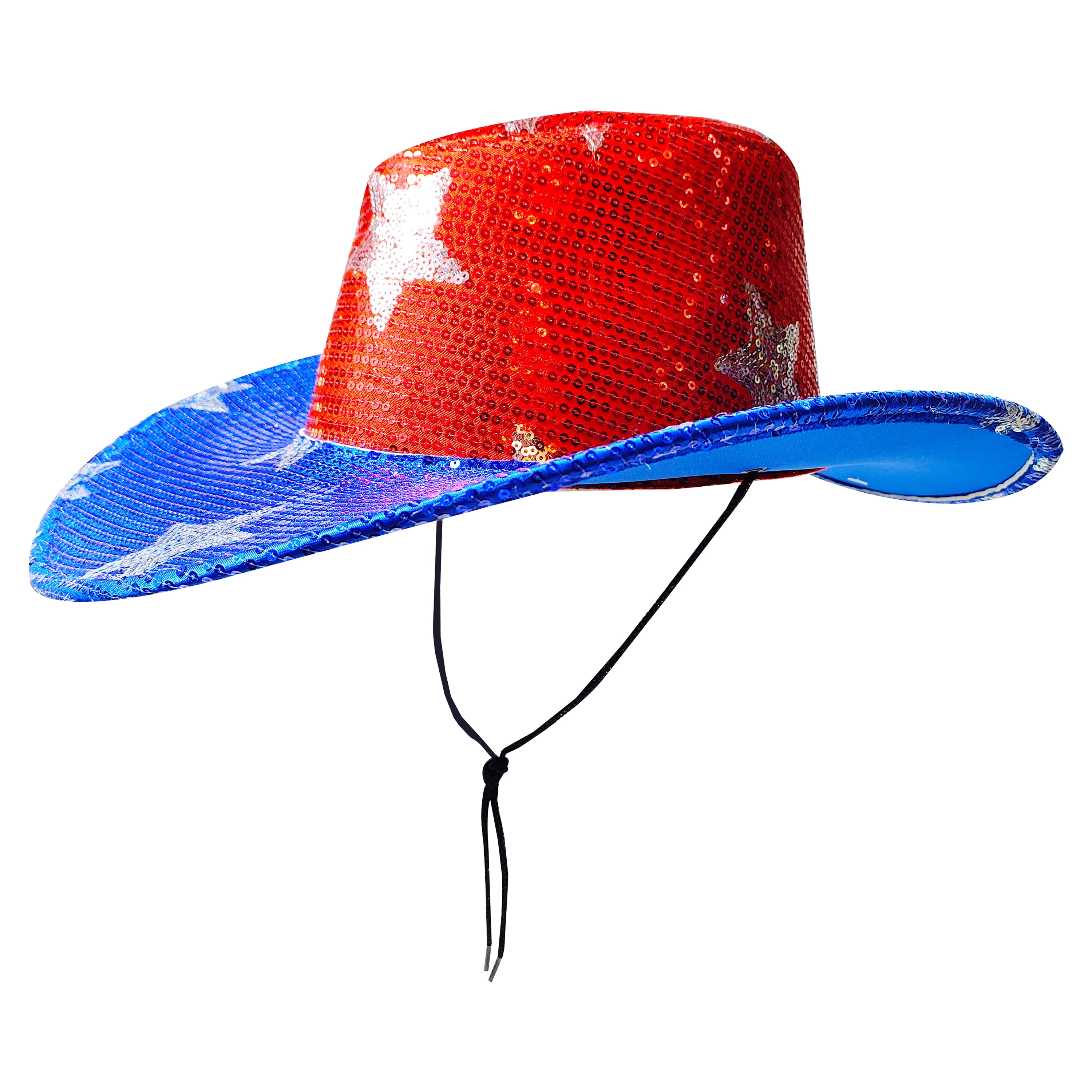 Patriotic Holiday Light Sequin Cowboy Hat, Multicolor Way to Celebrate
