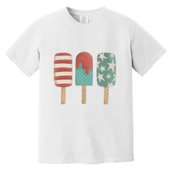 Patriotic Ice Pops Popsicle USA Flag 4th Of July Comfort Color T-Shirt, Unisex, up to size 4XL