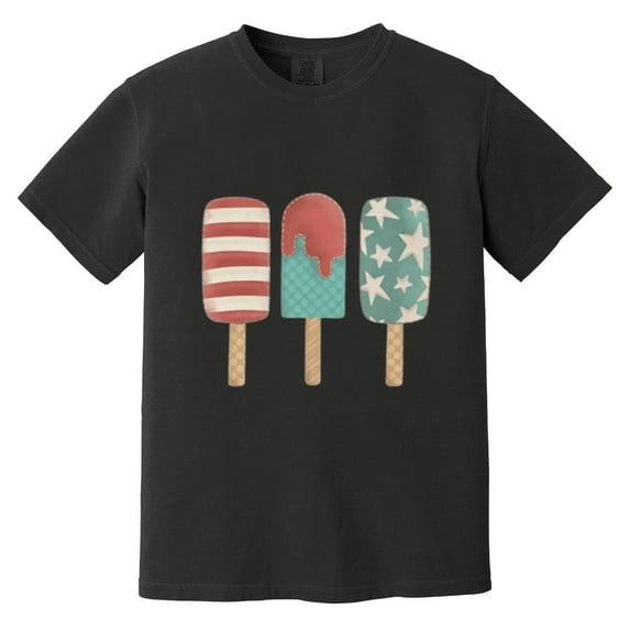 Patriotic Ice Pops Popsicle USA Flag 4th Of July Comfort Color T-Shirt, Unisex, up to size 4XL