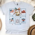 thumbnail image 1 of Patriotic Icons Stamp Shirt for Men, American Flag Bald Eagle BBQ Graphic Tee, Ash, Size M, 1 of 6