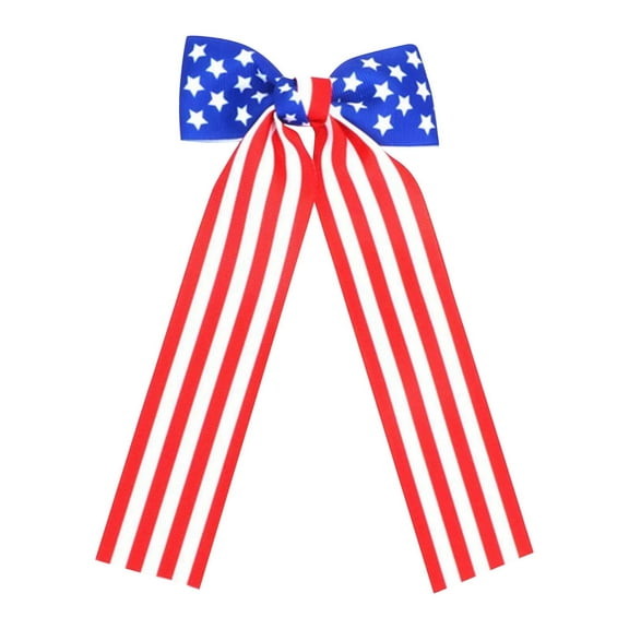 Patriotic Independence Day Hair Bow Clip Set Star Flag Design Party Hair Accessory for Women and Girls