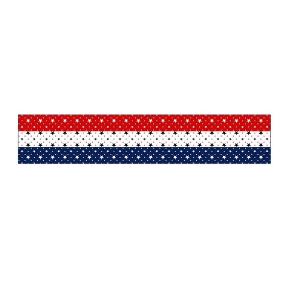 Patriotic Independence Day Table Runner Creative Linen Printed Tablecloth Decorative Fabric Accessory for National Holiday Dining Room and Home Kitchen Decor Layout