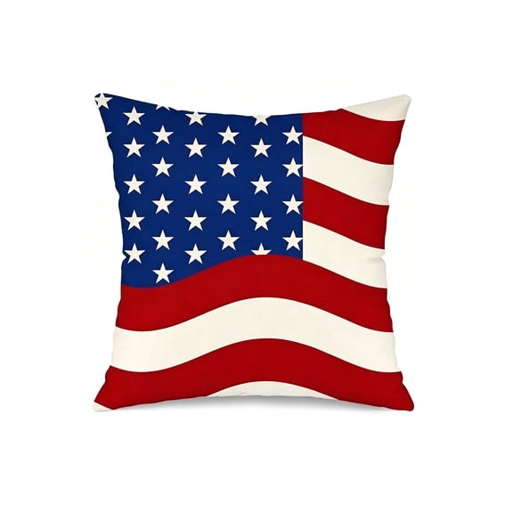 Patriotic Independence Day Throw Pillow Set, Flag Themed Sofa Cushion, Patriotic Home Decor For Living Room July 4th