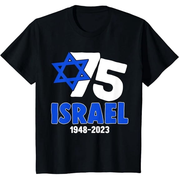 Patriotic Israel Pride 75th Anniversary Israeli Flag T-Shirt