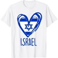 thumbnail image 1 of Patriotic Israel Pride Israeli Heart Flag T-Shirt, 1 of 4
