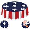 thumbnail image 1 of Patriotic July 4th Independence Day Memorial Day American Flag Waterproof Picnic Patio Party Round Table Cloth Cover Decorations Fabric 60 Inch Circular Tablecloth for 20-47 Inch, 1 of 6